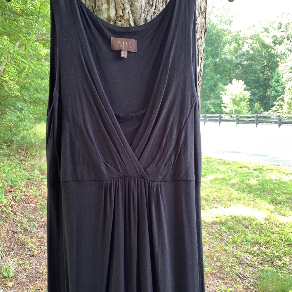 PURE Collection Black Maxi Dress, V-Neck Sz Med/6
